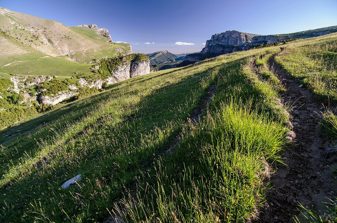 Pastureland at Ordesa & Monte Perdido National Park, Huesca, Aragon, Spain Pyrenees