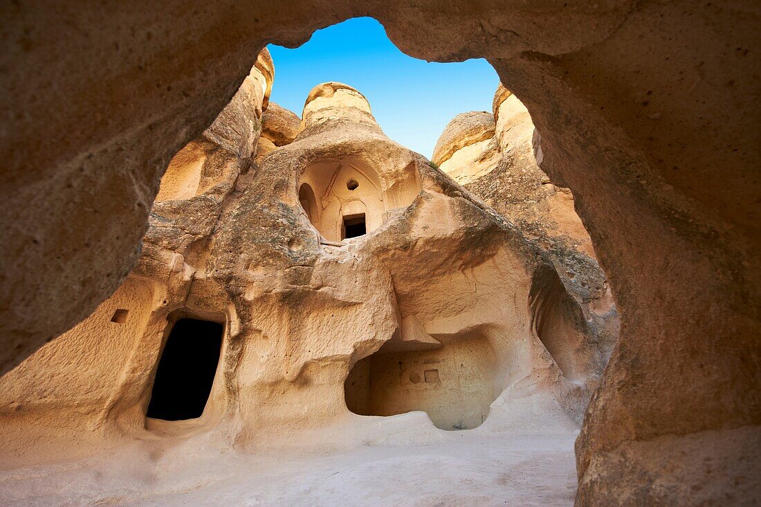 Early Christian church in the Fairy Chimneys near Zelve, Cappadocia Turkey