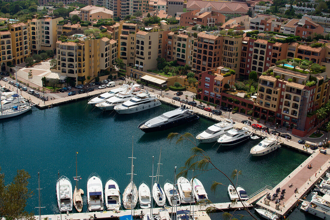Jachten im Hafen, Fontvieille, Monaco, Monte Carlo, Côte d Azur, Frankreich, Europa