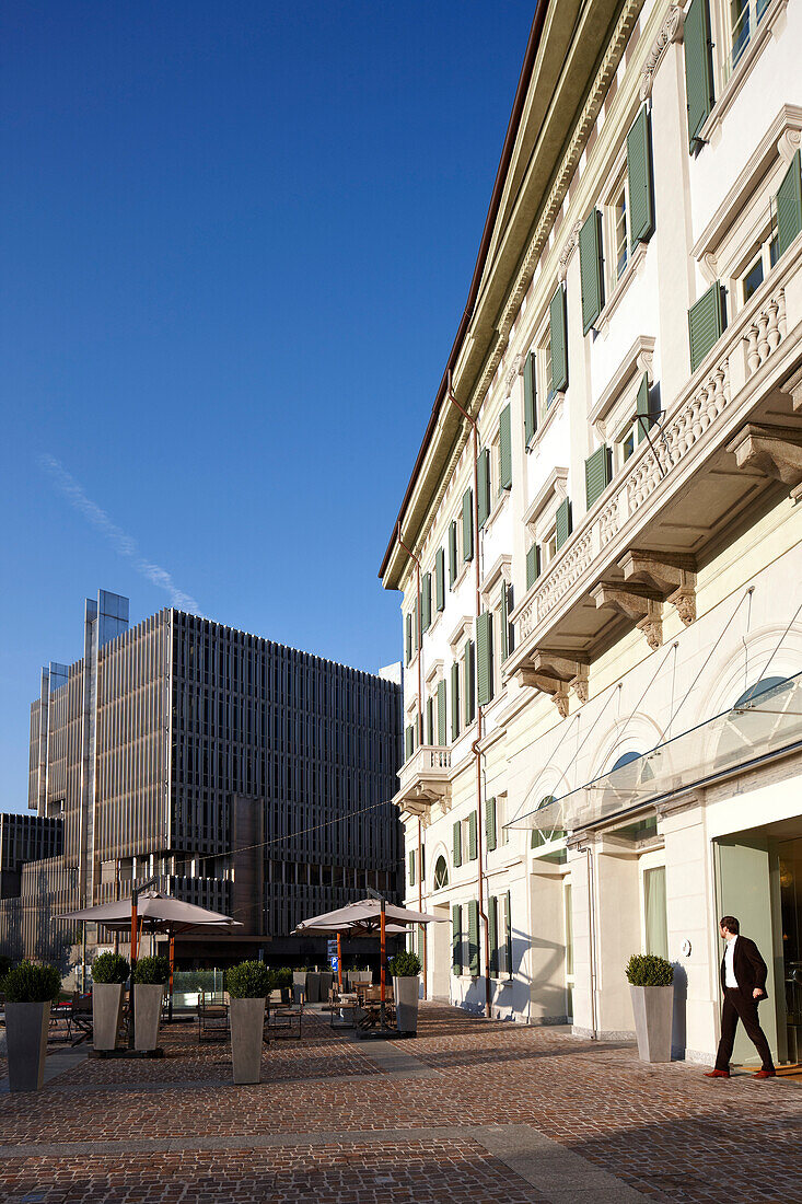 Exterior view and entrance of Hotel Maison Moschino, Via Monte Grappa 12, Milan, Italy