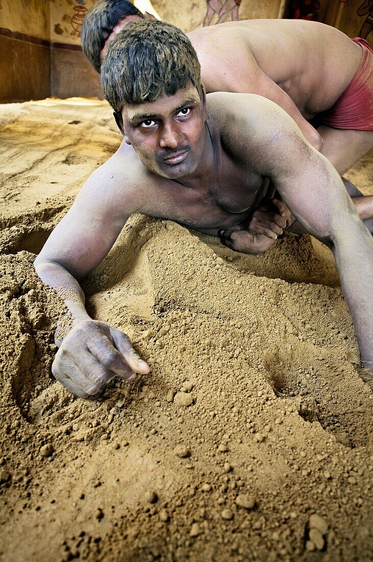 Kusti wrestlers, Hanuman Akhara, Varanasi, Uttar Pradesh, India.
