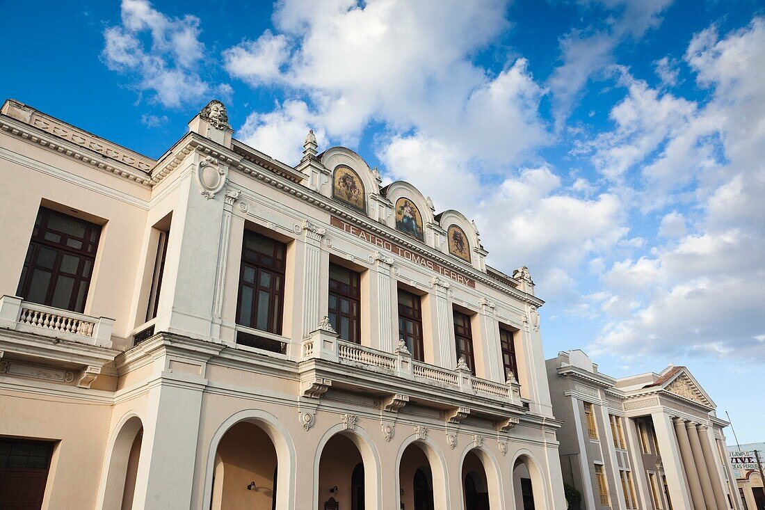 Cuba, Cienfuegos Province, Cienfuegos, Teatro Tomas Terry, late afternoon