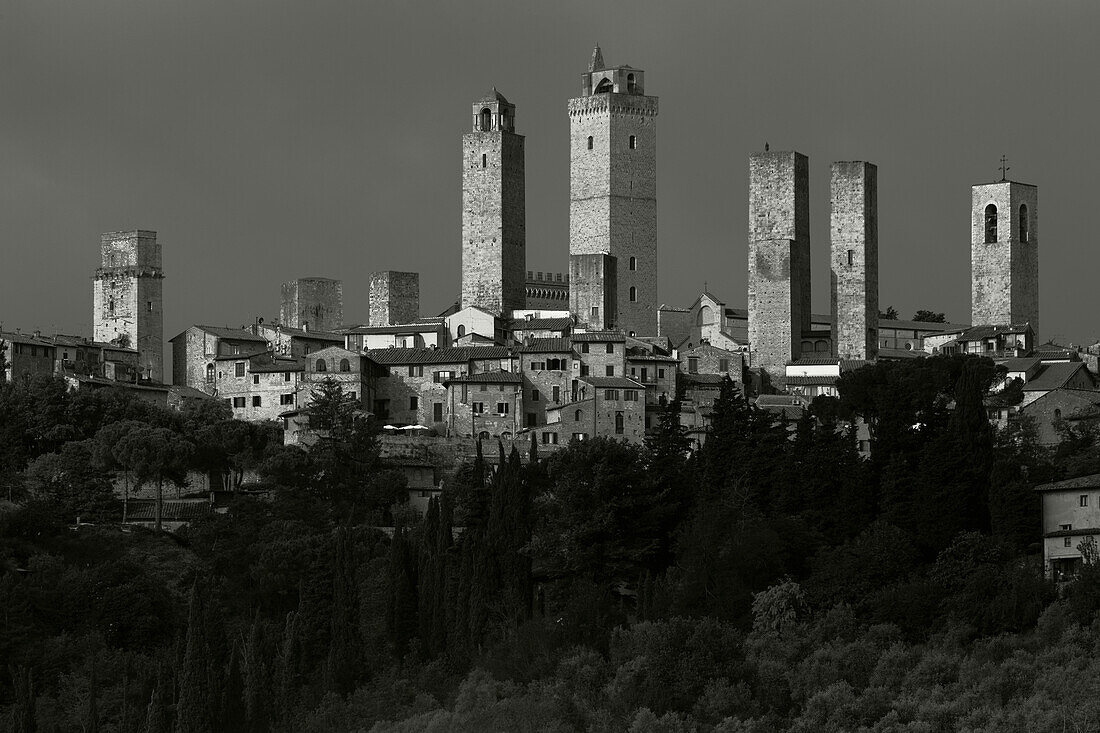 Stadtansicht mit Geschlechtertürmen, San Gimignano, UNESCO Weltkulturerbe, Provinz Siena, Toskana, Italien, Europa