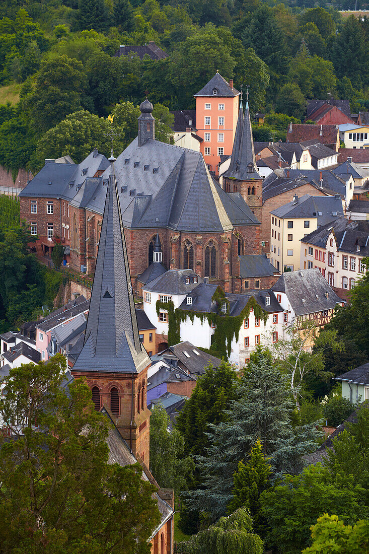Old town of Saarburg on river Saar, Rhineland-Palatinate, Germany, Europe