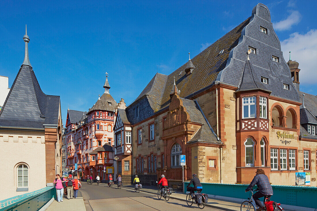 Post office and Lorettahaus, Art Nouveau, Traben, Traben-Trarbach, Mosel, Rhineland-Palatinate, Germany, Europe