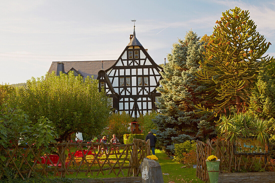 Dreigiebelhaus at Kroev, Mosel, Rhineland-Palatinate, Germany, Europe
