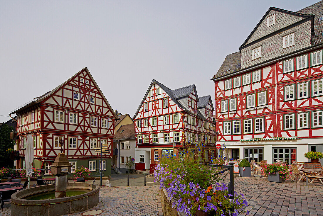 Corn market in the old town of Wetzlar, Lahn, Westerwald, Hesse, Germany, Europe