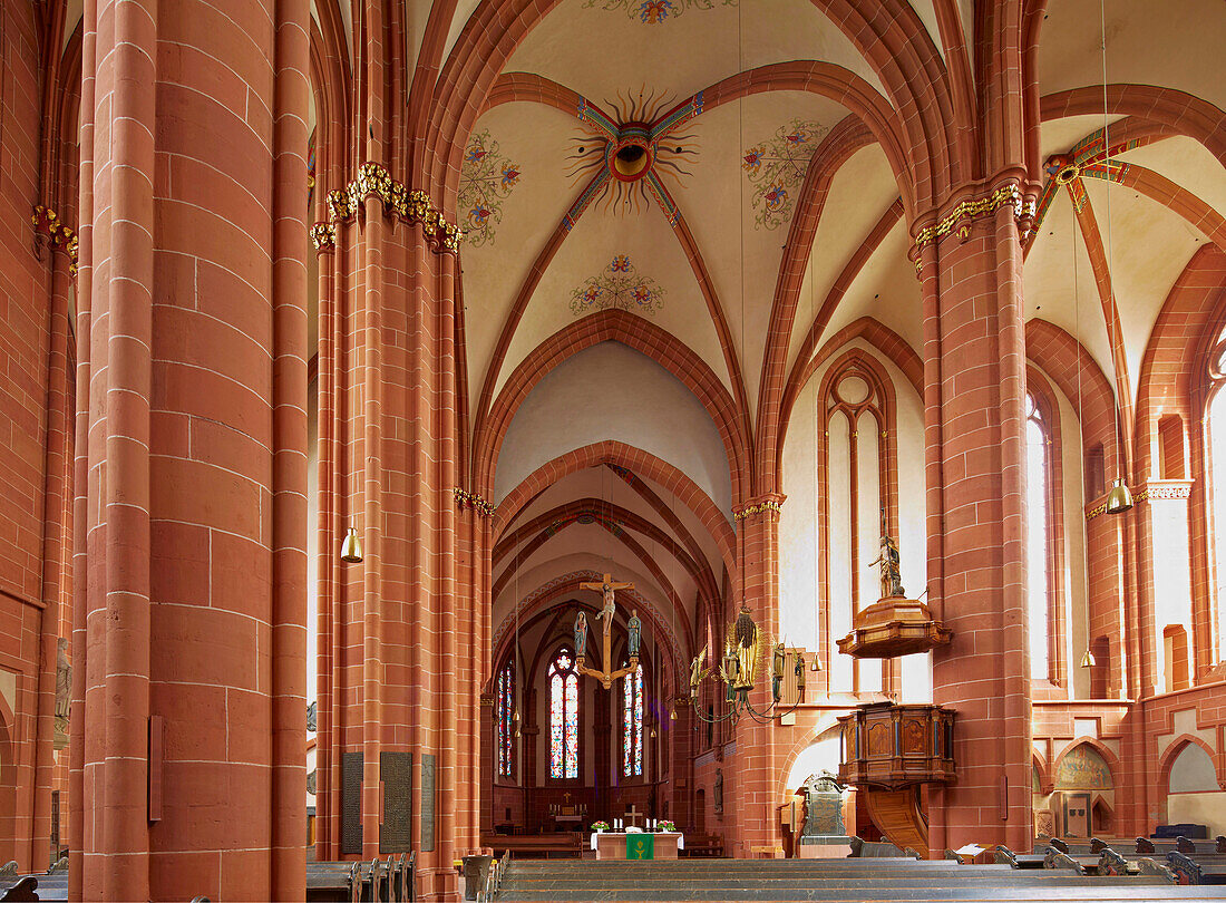 Inside Wetzlar cathedral, Lahn, Westerwald, Hesse, Germany, Europe