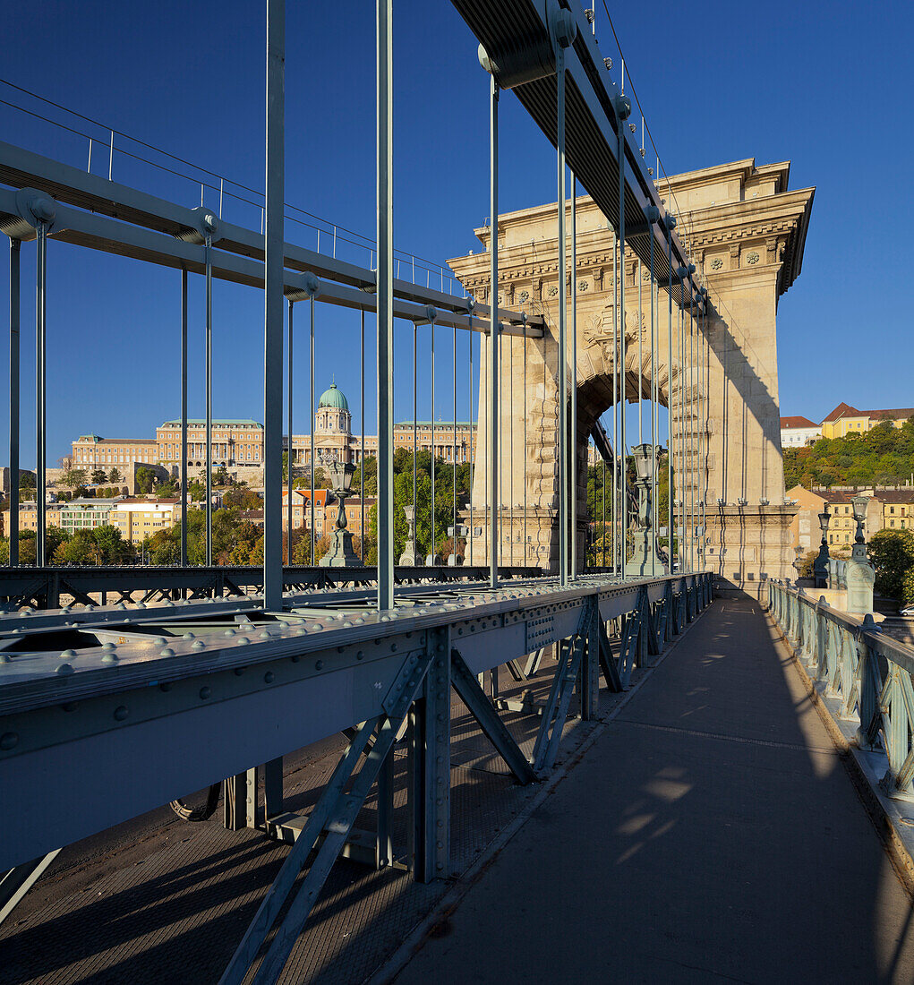 The Chain Bridge, Buda Castle, Budapest, Hungary