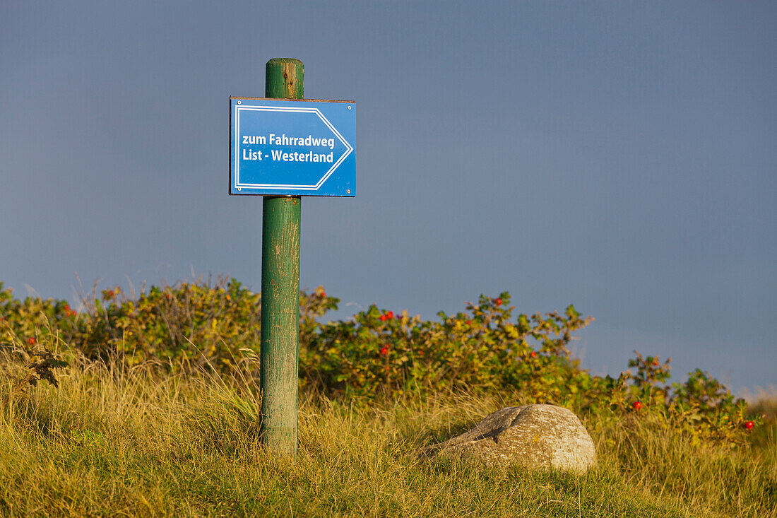 Direction sign, Sylt, Schleswig-Holstein, Germany