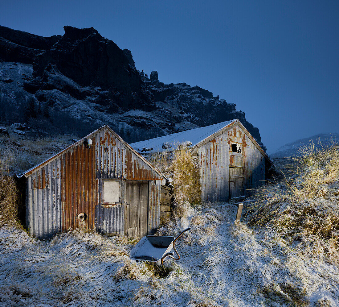 Turf huts near Nupstadur, South Iceland, Iceland, Island