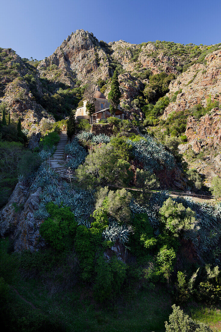 Santuario della Madonna di Monserrato mit Treppe, Elba, Toskana, Italien