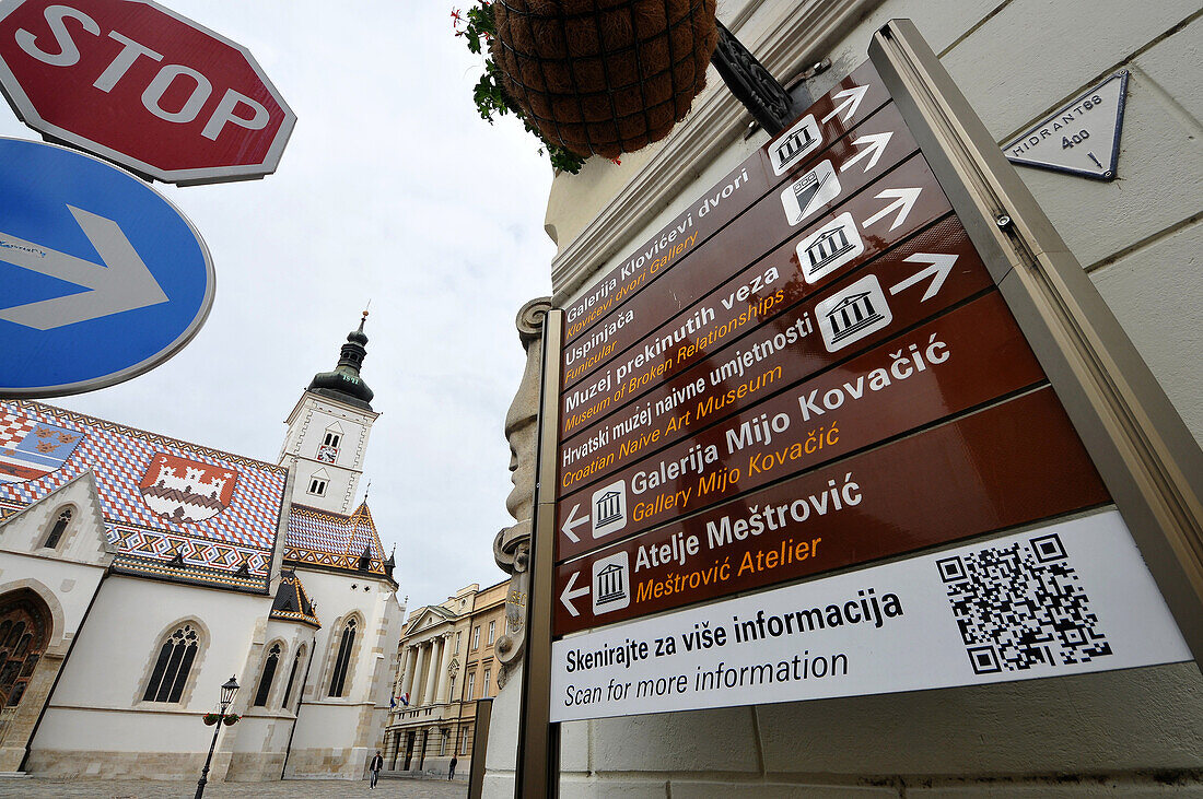 St. Mark's church on the market square, government quarter, Uppertown, Zagreb, Croatia