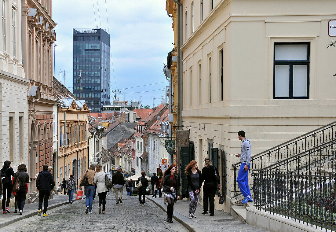 View of under town through Radiceva, Zagreb, Croatia