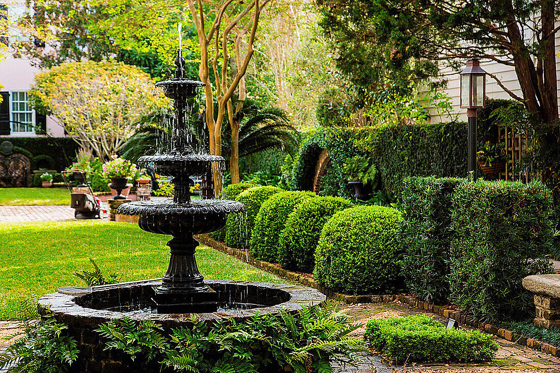 Traditional historic Charleston garden