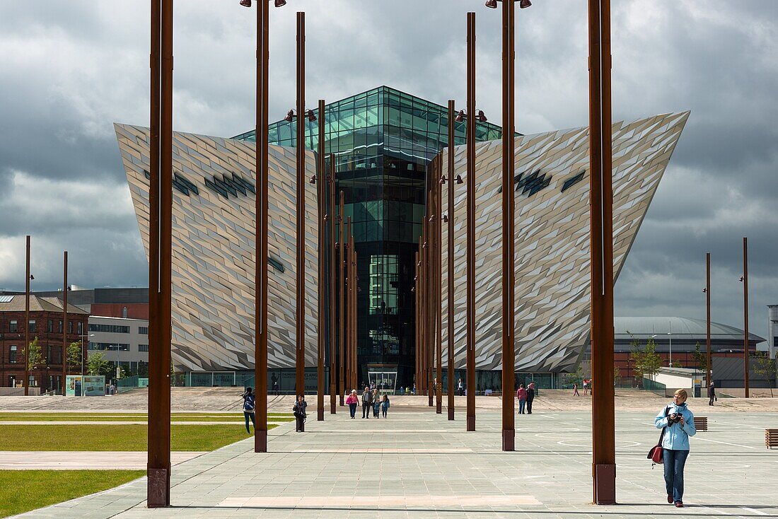 Titanic Belfast visitor attraction and monument in Titanic quarter of Belfast, Northern Ireland