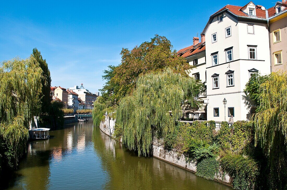 River Ljubljanica, Old town, Ljubljana, Slovenia