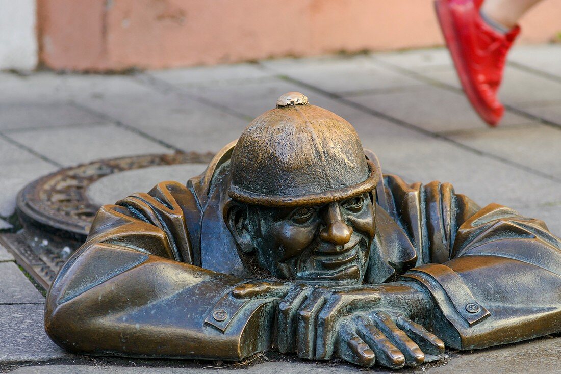 Cumil the Workman Sculpture, Bratislava, Slovakia, Europe