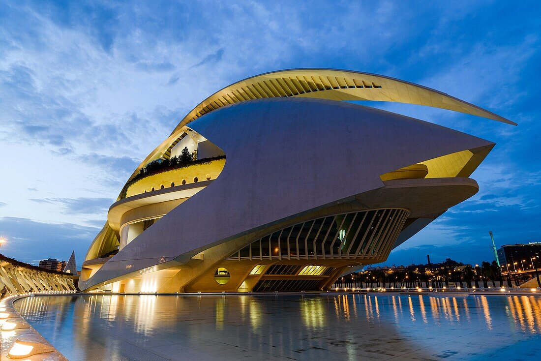 Palace of Arts Reina Sofia, The City of Arts and Science, designed by Santiago Calatrava,Valencia,Spain