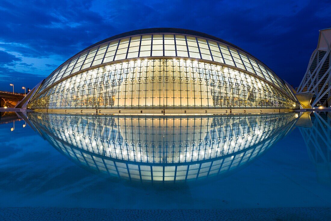 L´Hemisferic,The City of Arts and Science, designed by Santiago Calatrava,Valencia,Spain