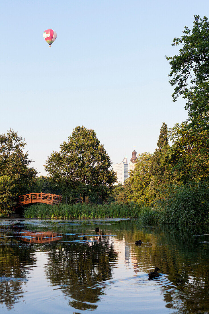 Pond in park Johannapark, Leipzig, Saxony, Germany