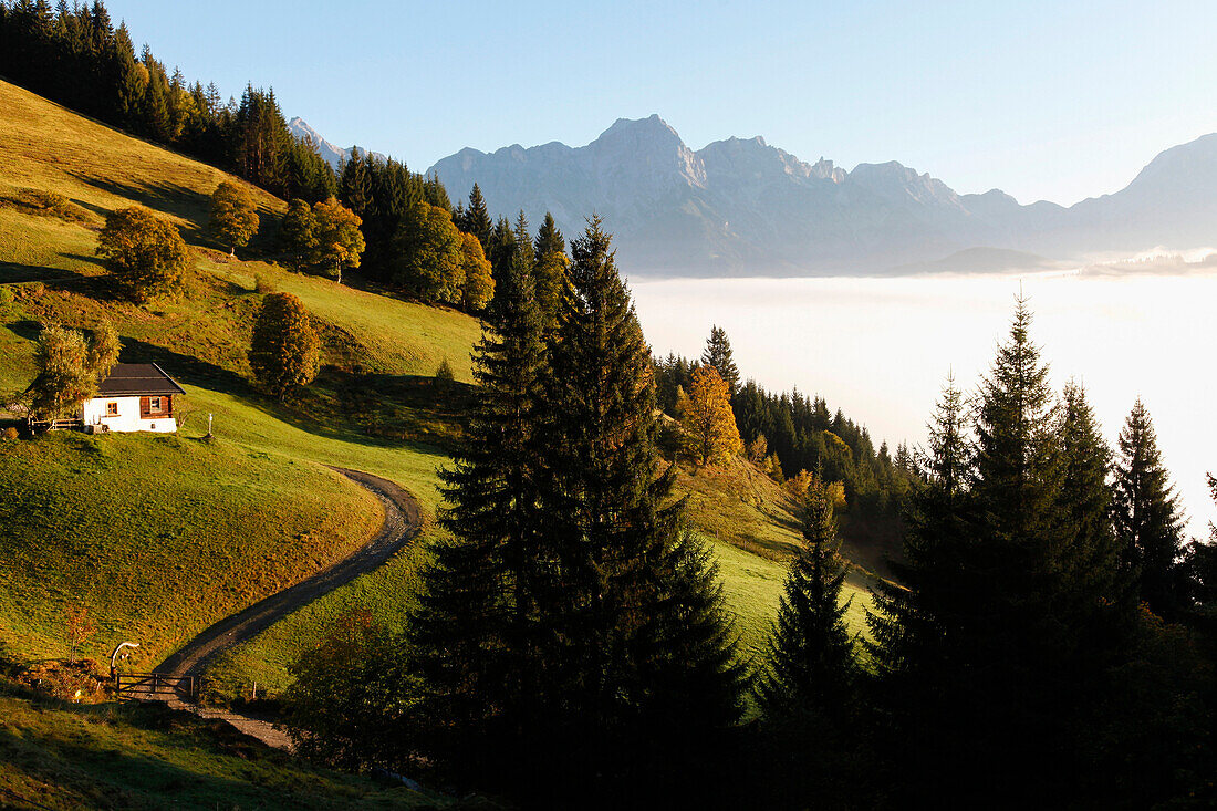 Blick auf das Steinerne Meer, bei Maria Alm, Pinzgau, Salzburger Land, Österreich