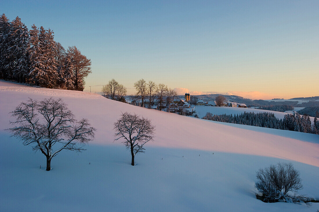 Sonnenuntergang bei St Märgen, Schwarzwald, Baden-Württemberg, Deutschland