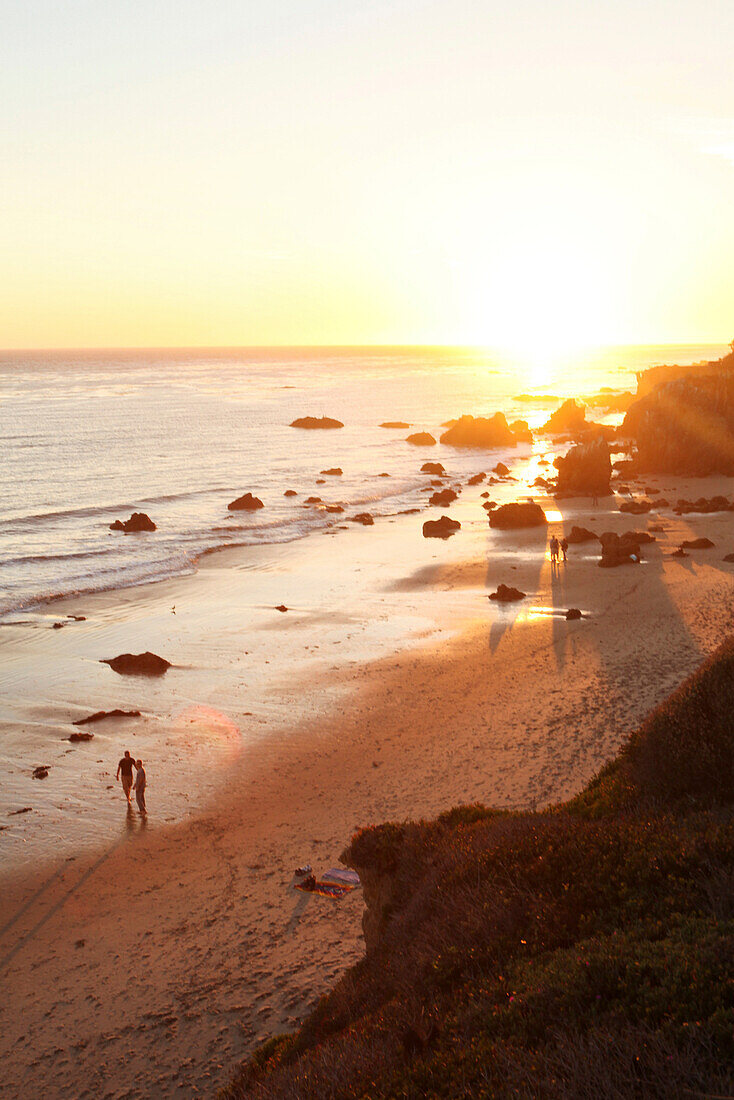 USA, California, Malibu, a sunset view of El Matador beach