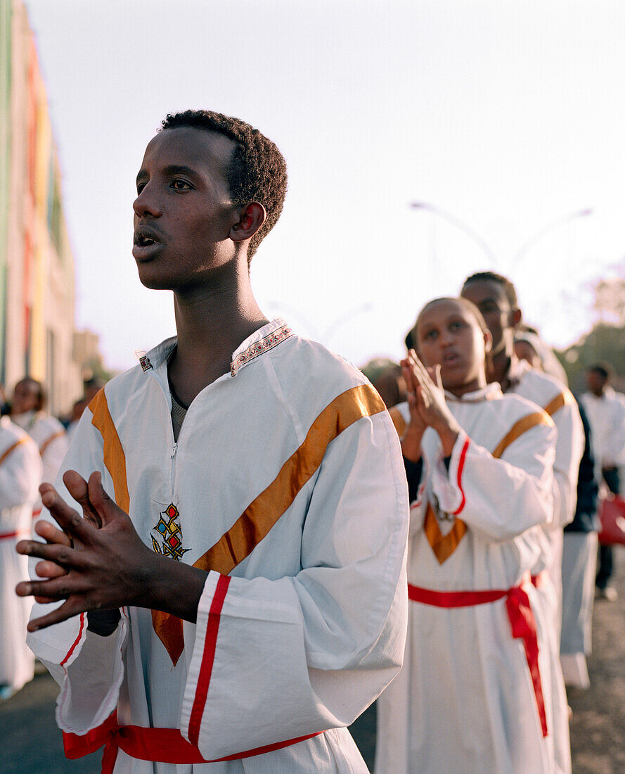 ERITREA, Asmara, Eritrean youth pay tribute to their freedom during the Independence Day Celebrations, Liberation Avenue