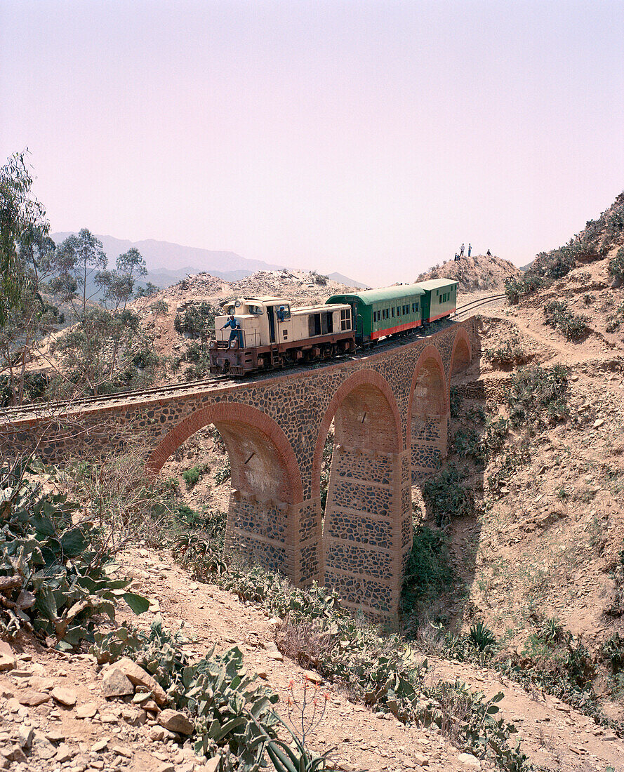ERITREA, Shegrine Valley, the train that runs between the mountain town of Asmara to the Port town of Massawa