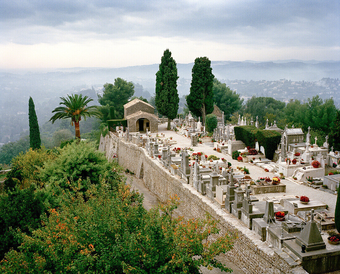 FRANCE, cemetery surrounded with trees, Saint-Paul de Vence