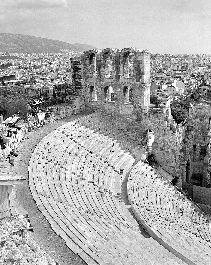 GREECE, Athens, the theater of Herod Atticus was built by the Romans in 161 AD, Acropolis