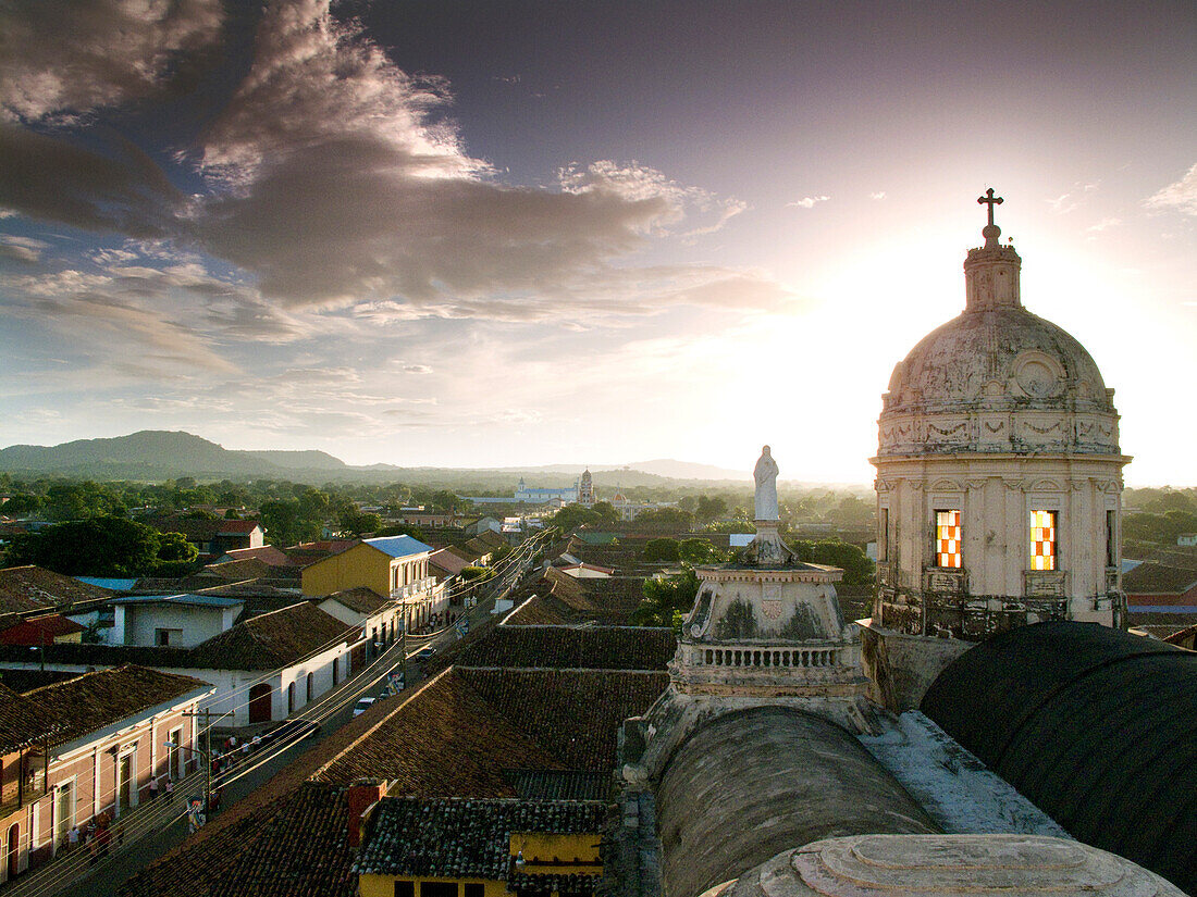 NICARAGUA, Granada, the Xalteva Church taken from the top of 'La Merced' tower in the center of town