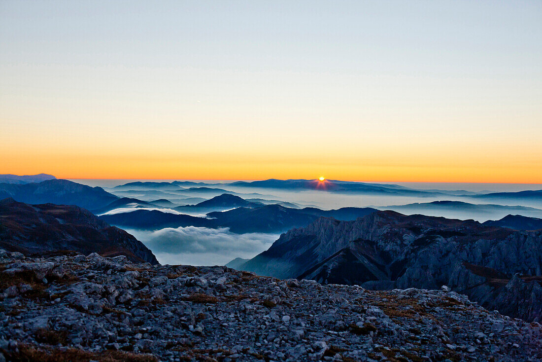 Hochschwab in sunrise, Styria, Austria