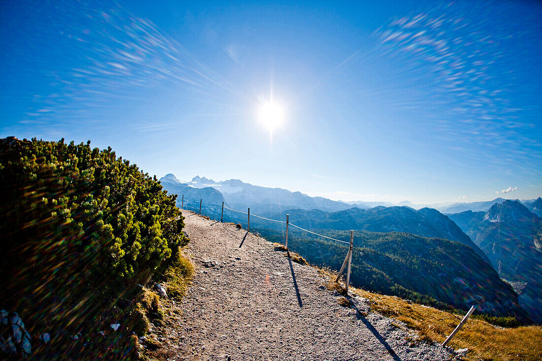 Hiking trail at Krippenstein, Dachstein mountains, Upper Austria, Austria