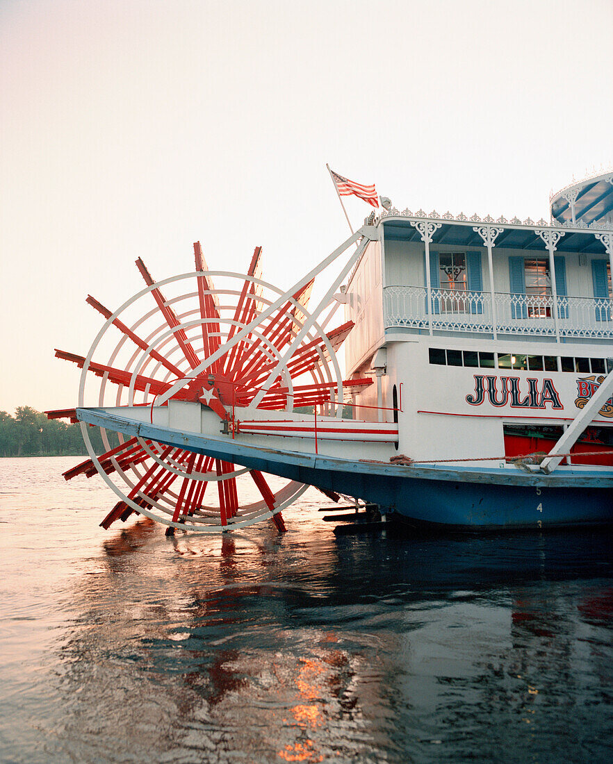 USA, Minnesota, the Julia Belle Steamboat in the Mississippi River.
