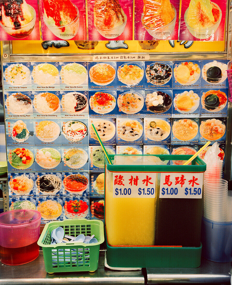 SINGAPORE, Tiong Bahru food market, poster displaying desserts and sweets
