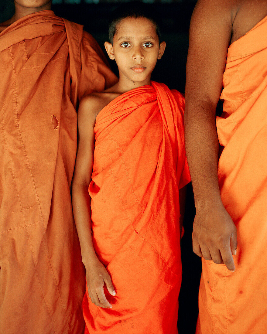 SRI LANKA, Asia, portrait of a young monk at the Pidurangala Temple.