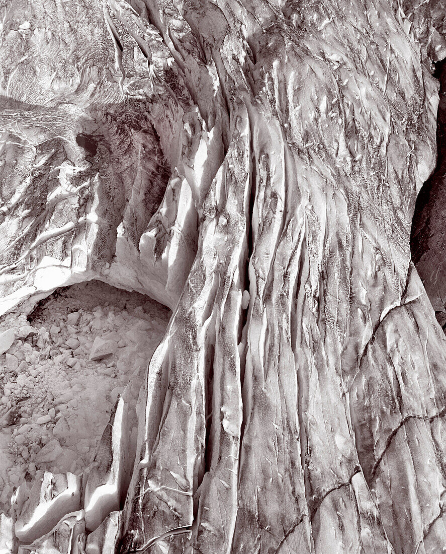 USA, Alaska, whiteout glacier, Chugach State Park (B&W)