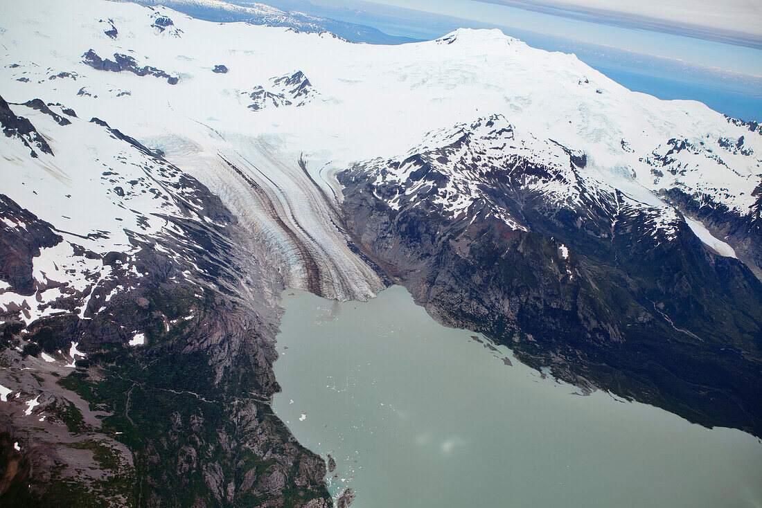 ALASKA, Homer, a glacier spills into the icy Gulf of Alaska, Kenai Peninsula