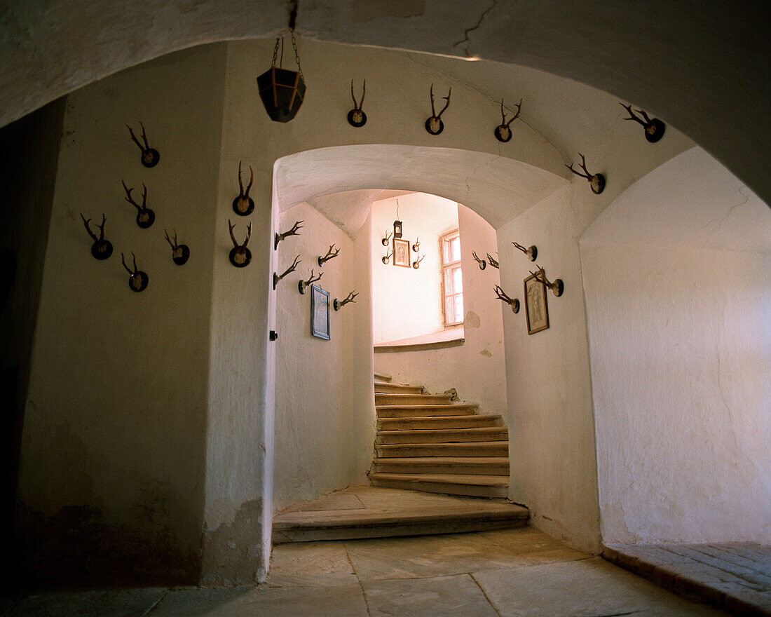 AUSTRIA, Bernstein, interior detail of the Burg Bernstein Castle and Hotel, Burgenland