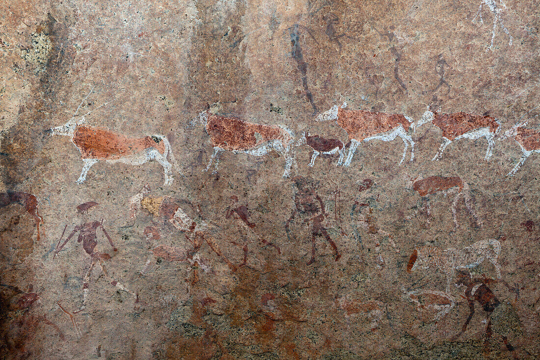 Archaeologische Felszeichnung Weisse Dame, Brandberg, Erongo, Namibia