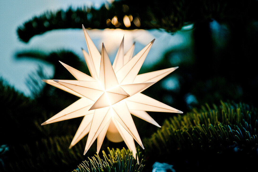 Illuminated Christmas star, Germany