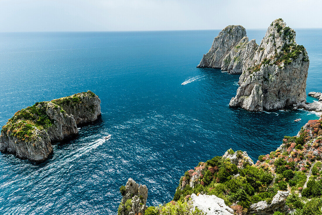 Faraglioni in the Bay of Naples, Capri, Campania, Italy