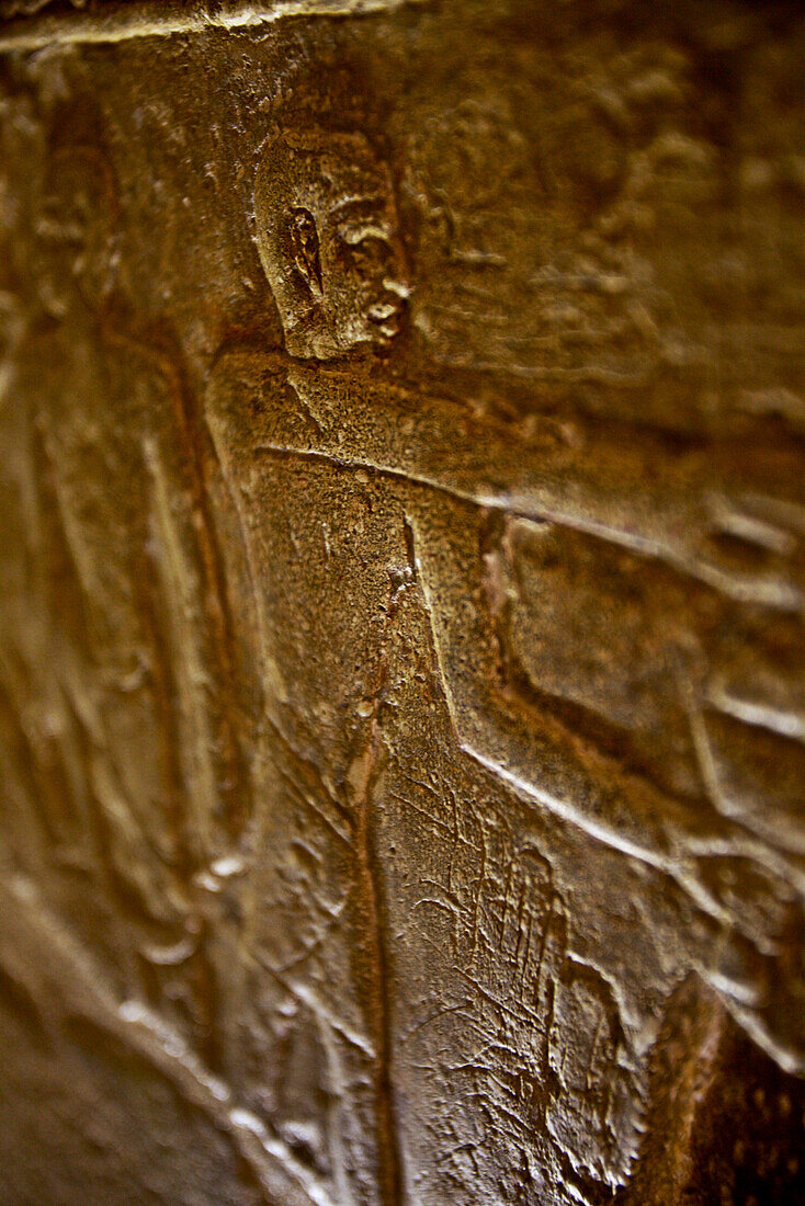 Hieroglyphen auf einer Wand, Gizeh, al-Dschiza, Ägypten