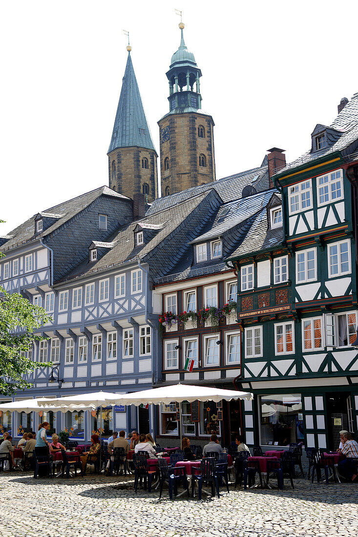 Schuhhof market square and parish church, Goslar, Lower Saxony, Germany