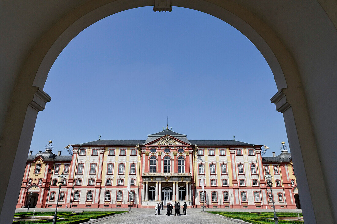 Eingangsseite, Schloss Bruchsal, Bruchsal, Kraichgau, Baden-Württemberg, Deutschland
