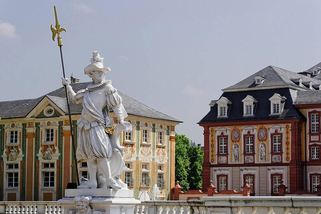 Garden front, Chateau Bruchsal, Bruchsal, Kraichgau, Baden-Württemberg, Germany