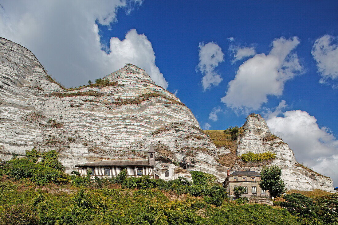 Rock chapel, La chapelle dans le roc, Saint Adrien, Belbeuf, Haut-Normandy, Normandy, France