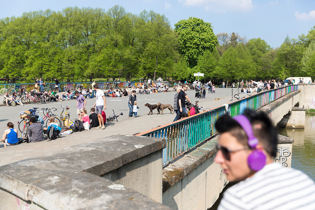 Saxony bridge, Clara Zetkin park, Leipzig, Saxony, Germany